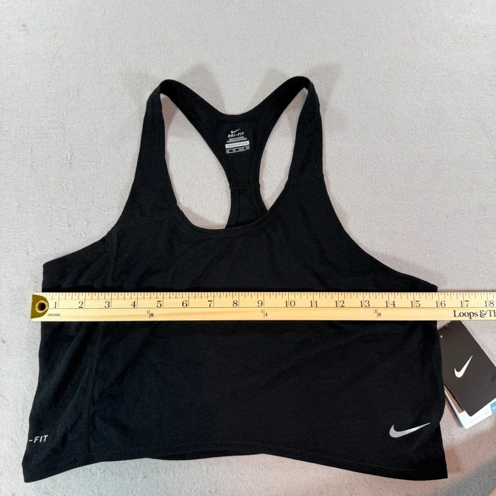 Nike Swoosh Sports Cropped Tank XS Black Racerback‎